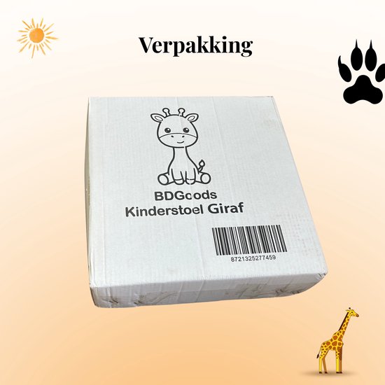 Verpakking met kinderstoel 'Giraf' van BDGoods.