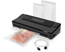 KitchenBrothers Vacumeermachine Essential - 4,5L/min. - Vacuüm Sealer - BPA-vrij - 4 Standen - Incl. 40 Vacumeerzakken en Vacuumslang - Zwart