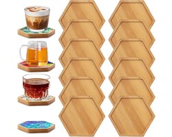 Set van 12 Houten Coasters van Bamboe - Ideaal voor DIY Craft Projecten, Drankjes en Koffie Accessoires