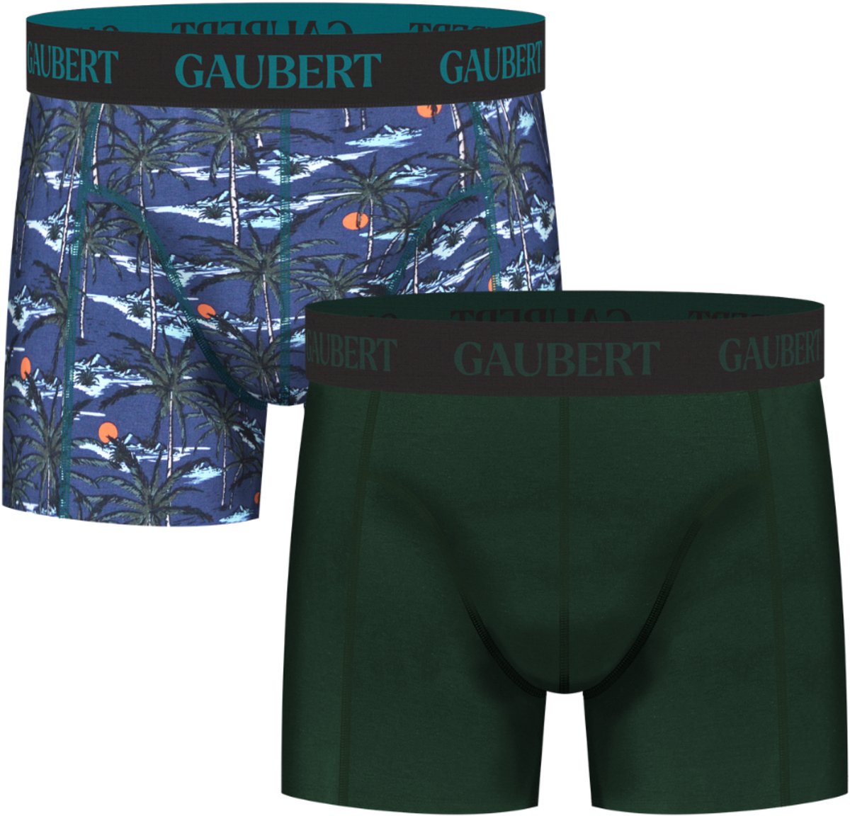 Bamboe Boxershorts Heren | Maat S | Gaubert | Trendy Felle Kleuren | 2 Stuks | Turquoise Vissen