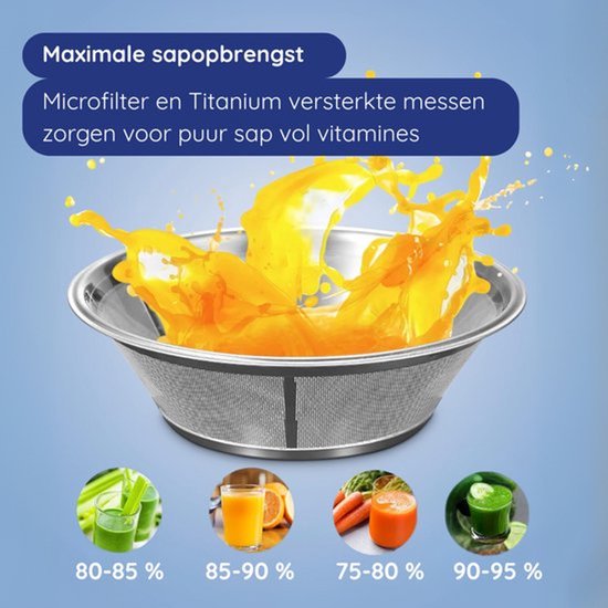 Glowstride Keuken sapcentrifuge - Koude Juicer voor Groenten & Fruit - blender - slowjuicer van Merkloos — afbeelding 2