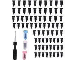 Draagbare Bandenreparatieset – Rubberen Bandenreparatiespijkers - 3 Maten Pluggen & Gereedschap – Voor Auto, Fiets en Motor - 85 stuks - Snel Zonder Wiel Verwijderen