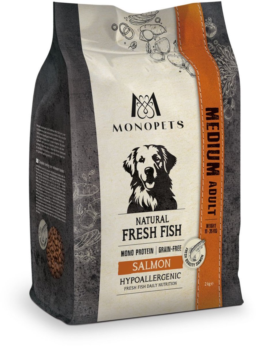 Monopets Monopets Fresh Fish Adult Medium Salmon 12 kg - Hondenvoeding