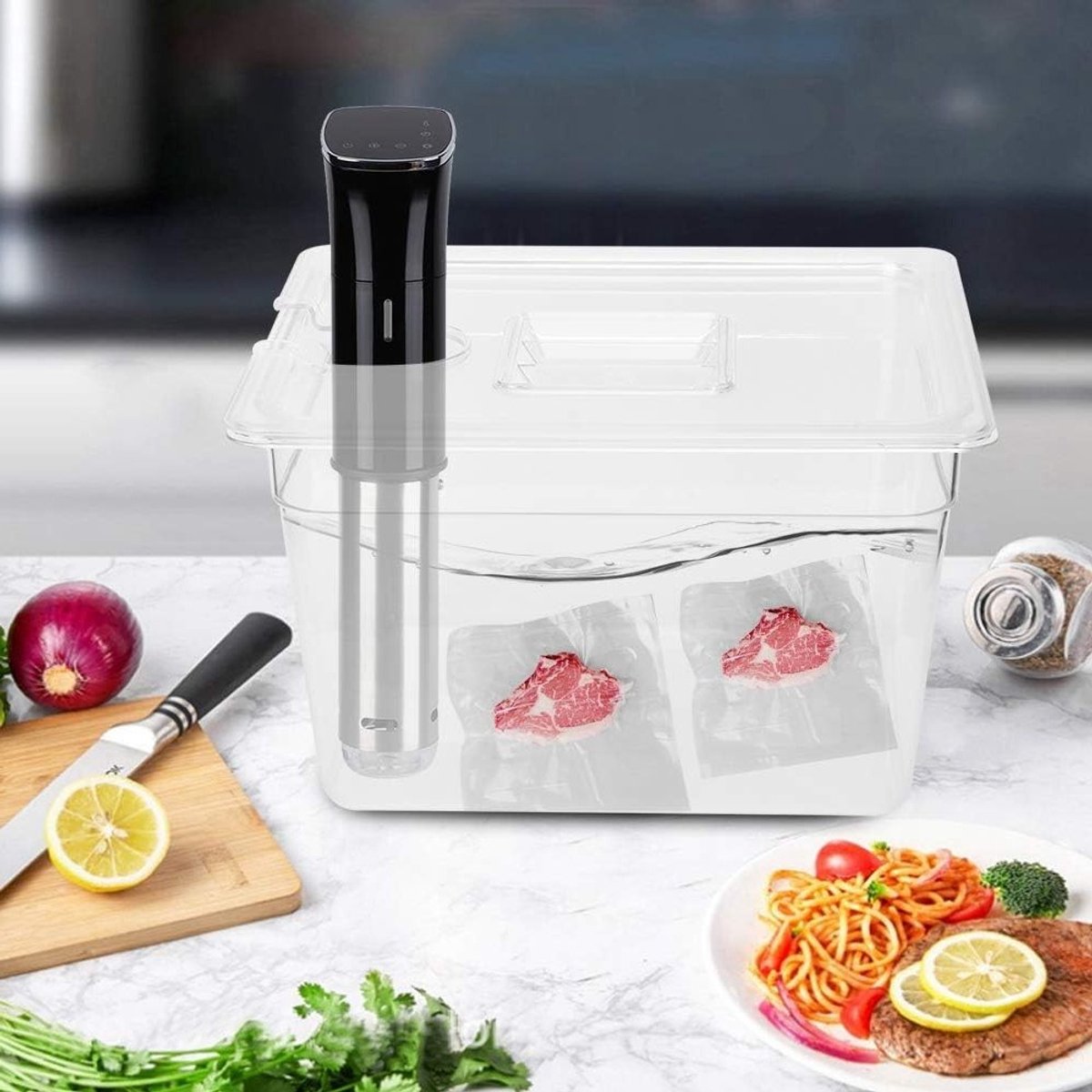Gevouwen Sous Vide Container van 11 Liter voor Perfecte Kookresultaten Thuis en op Kantoor van Merkloos