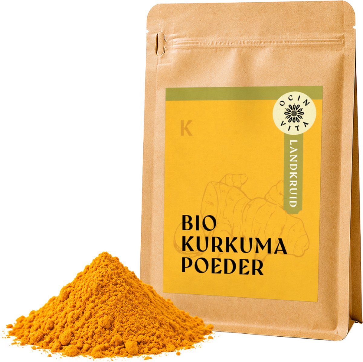 Kurkuma poeder Biologisch 1kg – 100% natuurlijk – Ideaal voor Golden Milk, curry & smoothies – Ocin Vita