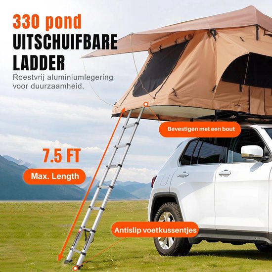 Damenzo - Tent - Kamperen - Camping - Vakantie - Waterdicht - Geschikt voor Jeep, SUV, Van & Pickup truck - 336x112cm van Merkloos — afbeelding 2