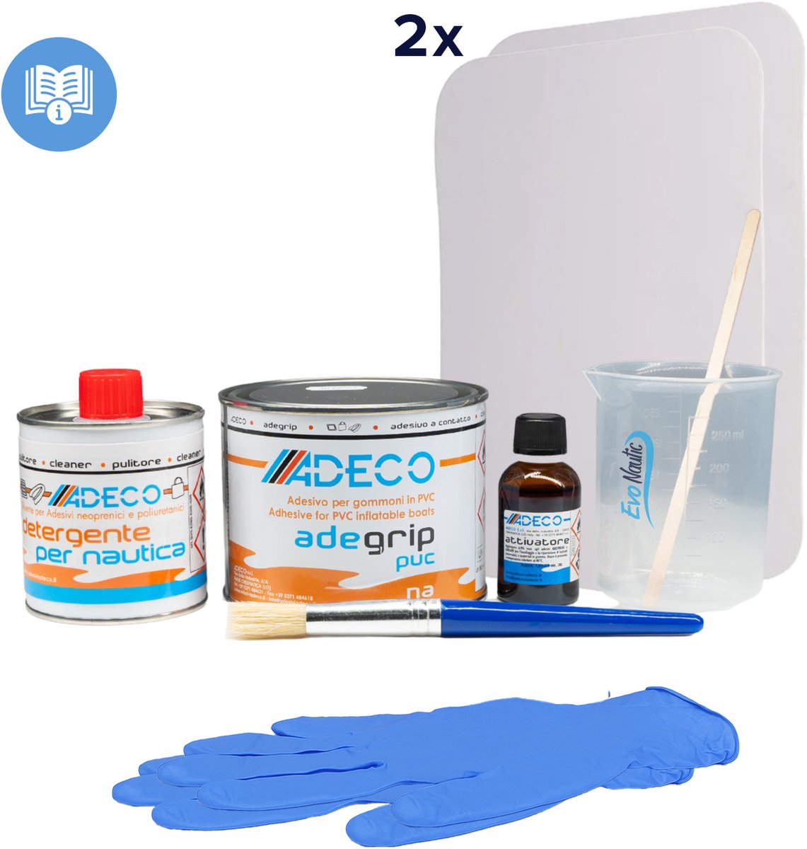 EvoNautic SUP Reparatie Set PVC Compleet Wit 125 ml