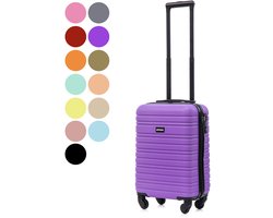 BlockTravel BlockTravel® Handbagage Koffer XS 29 liter - Trolley handbagage 52 cm - Compact - TSA-slot - Afneembare Wielen - 4 Spinner Wielen - Lichtgewicht - Paars