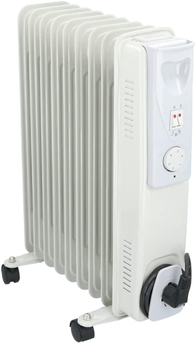 RWB® Olieradiator - Oliekachel - Elektrische Kachel - Wit - 24cm x 40cm x 55cm