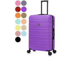 BlockTravel BlockTravel® Reiskoffer Groot 95 Liter - Harde Koffer met Wielen - Ruimbagage Koffer XL - TSA-slot - 4 Spinner Wielen - Lichtgewicht Valies - Paars