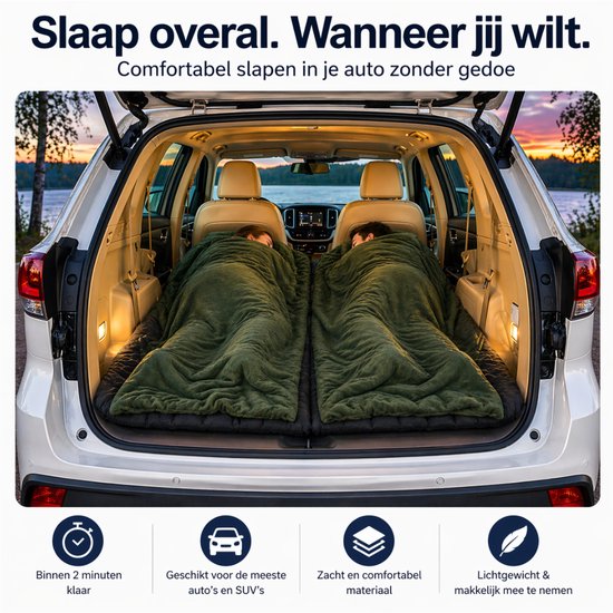 Luchtbed Auto Achterbank 2 in 1 - 1 en 2 Persoons Camper Slaapset met Pomp van Merkloos — afbeelding 3