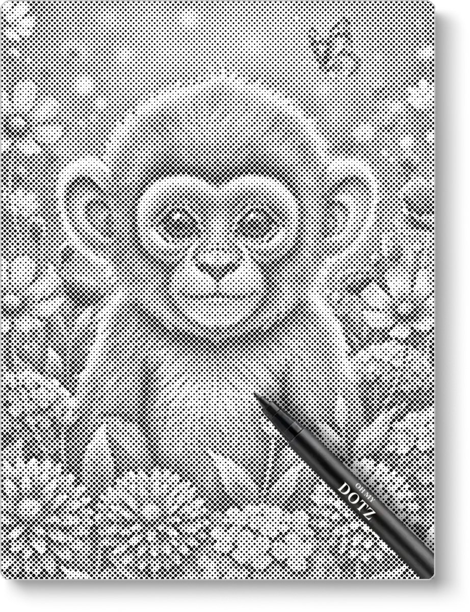 Aap met bloemen | Dot painting | 30x40cm | Dot painting | Oh My Dotz | Dots stippen | Diamond painting & Schilderen op nummer alternatief | Happy hobby