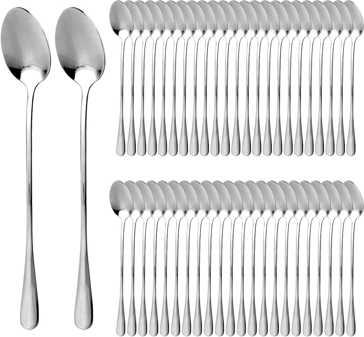 Set van 48 Latte Macchiato Lepels van 20 cm - Perfect voor Koffie, Thee en Desserts