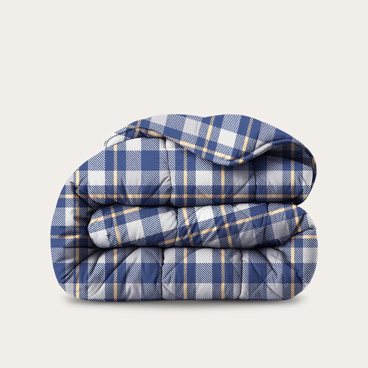 HappyBed Dekbed zonder overtrek 200x220 - Bedrukt dekbed zonder hoes - Hoesloos Dekbed met Print - Wasbaar - Tweepersoonsdekbed - Tartan