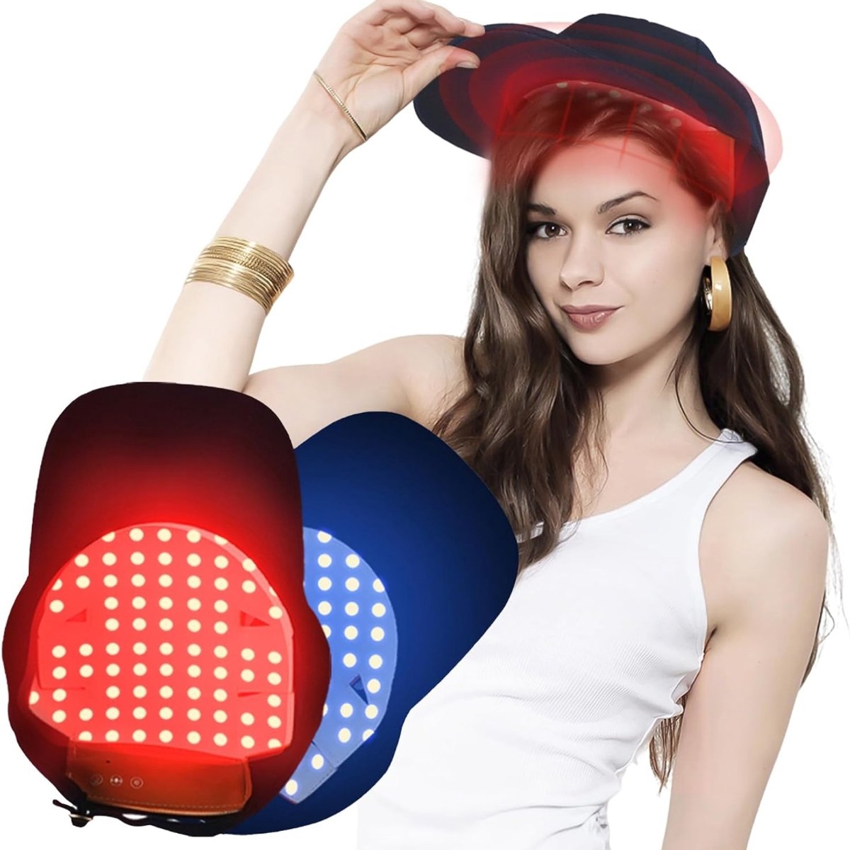 Red Light Cap Haargroei – Tegen Haaruitval – Haargroei Cap – 470nm 630nm 650nm – 70 LEDS – Roodlicht Therapie Haar – Haarverzorging – Haargroei Versnellen – LED Haarcap – Lichttherapie Haaruitval – Haar Behandeling Thuis