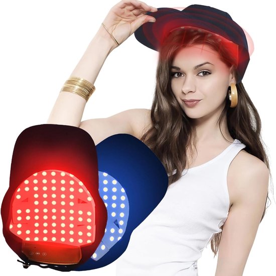 Red Light Cap Haargroei – Tegen Haaruitval – Haargroei Cap – 470nm 630nm 650nm – 70 LEDS – Roodlicht Therapie Haar – Haarverzorging – Haargroei Versnellen – LED Haarcap – Lichttherapie Haaruitval – Haar Behandeling Thuis