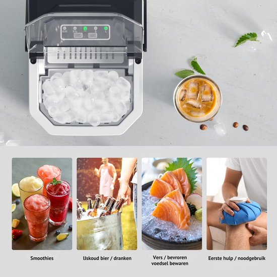 HEZIVO® IJsblokjesmachine - IJsblokjesmaker - Met IJsschep - IJsblokjes in 6 Minuten -Zelfreinigend van Merkloos — afbeelding 3