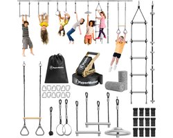 HyperMotion HYP22 Climber – Ninja Obstakelbaan – 9 Obstakels – 15m Slackline – Weerbestendig