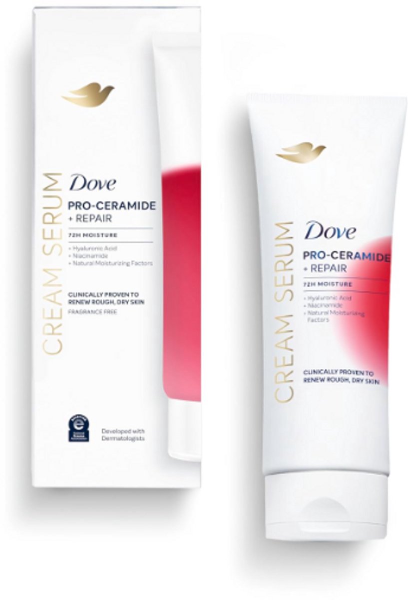 Dove Body Cream Serum Pro-Ceramide + Repair 237ml – Intensieve Hydratatie Lotion voor Zeer Droge & Ruwe Huid – met Hyaluronzuur, Niacinamide & Natural Moisturizing Factors