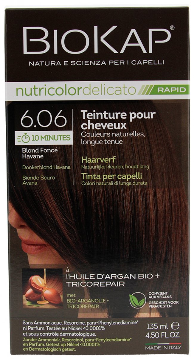 Biokap Nutricolor Delicato Rapid Haarverf (Kleuren : 6.06 Donker Blond Havana)