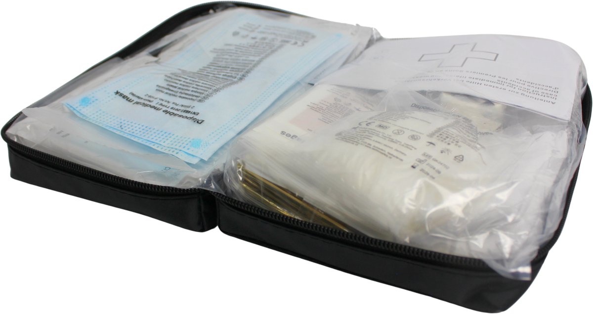 Technosafety EHBO Kit DIN13164-2022 - Verbanddoos in Tas - Verbandtas Auto - Eerste Hulp Kit voor Vakantie en Reis - First Aid Kit – foto 4