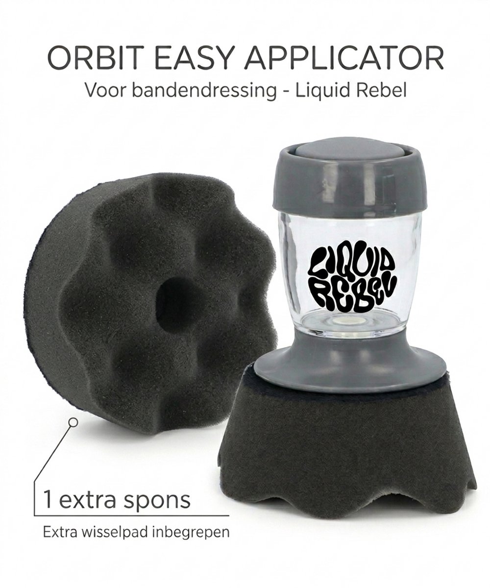 Liquid Rebel Orbit - Bandendressing Applicator - Bandenzwart Spons - Car Detailing Pad - Voor Autobanden