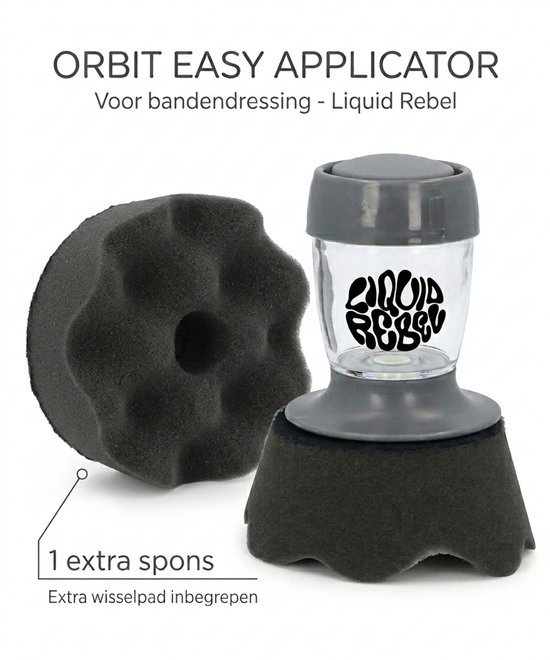 Liquid Rebel Orbit - Bandendressing Applicator - Bandenzwart Spons - Car Detailing Pad - Voor Autobanden