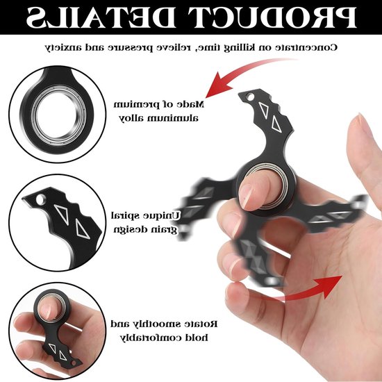 Draagbare Spinner Sleutelhanger voor Volwassenen en Tieners, Stressverlichting Speelgoed voor Ontspanning en Fidgeting — afbeelding 2