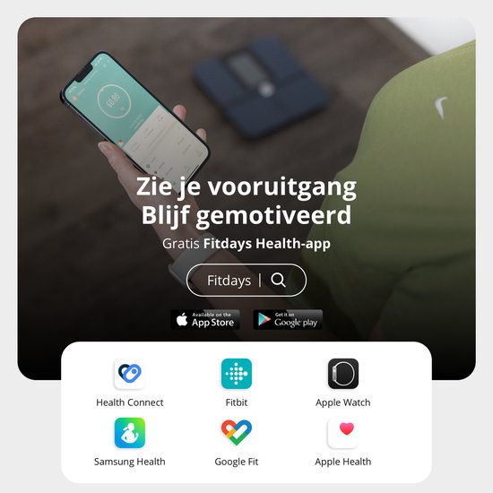 Sacoma Original Weegschaal Personenweegschaal Digitaal - 22x Lichaamsanalyse - Slimme Weegschaal met App - Weegschalen - Vetpercentage