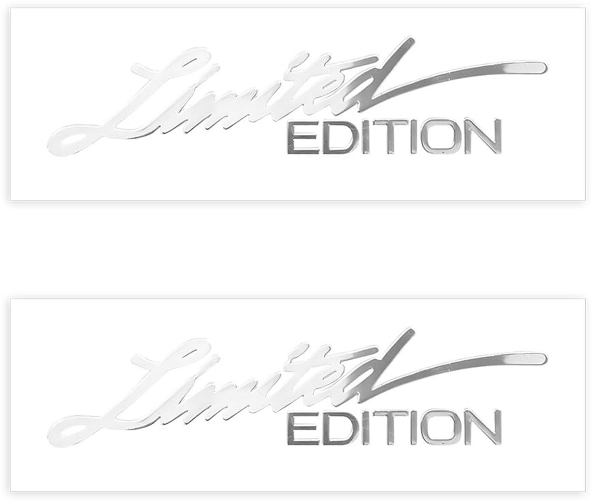 aladdien - Auto Embleem Badge - Set van 2 - Metalen Stickers - Zilver - Limited Edition Logo - Auto-accessoires - Universeel