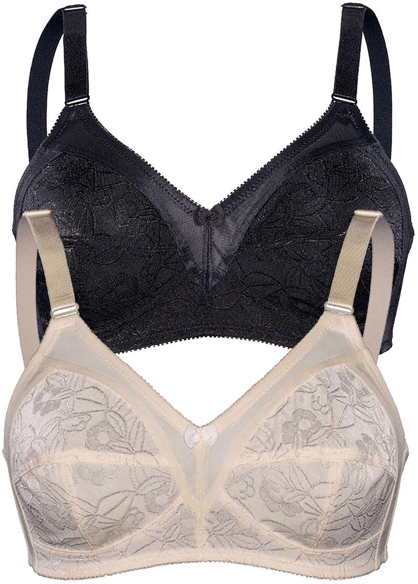 Verpakking van 2 Zachte BH GLANZEND JACQUARD