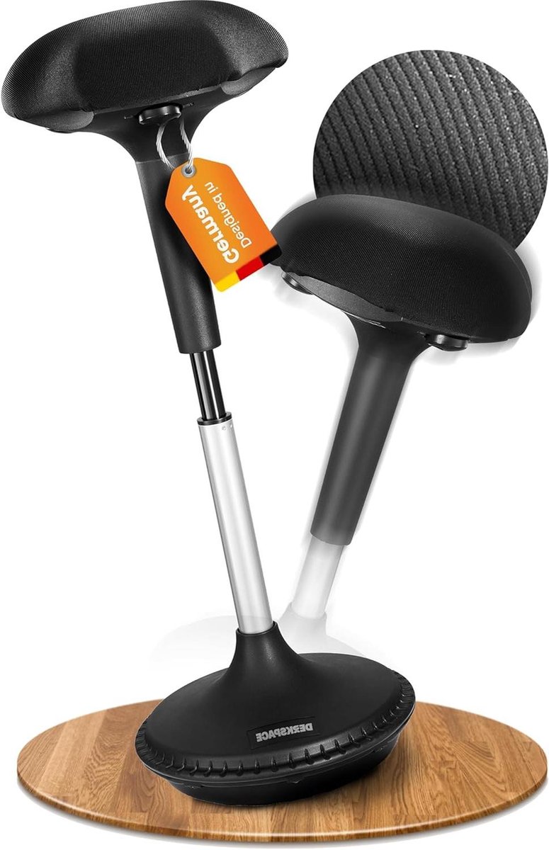 Ergonomische Kruk - Zit Sta Kruk - Actief Werken - Kantelfunctie - 63-87 cm Hoogte - Zwart