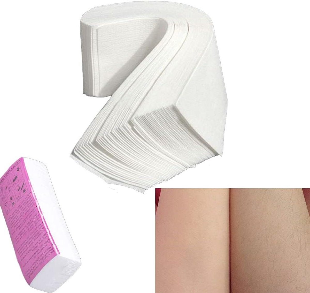 Ontharingspapier - Wax Strips - Gladde Huid - Niet-geweven Stof - 100 Stuks - Wit