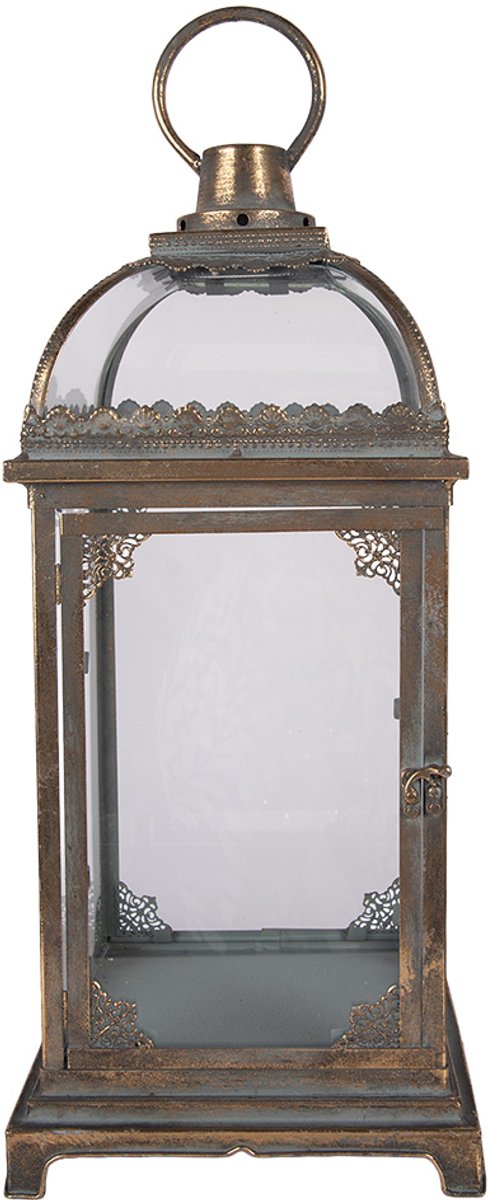 Clayre & Eef Lantaarn 20x20x48 cm Bruin Metaal