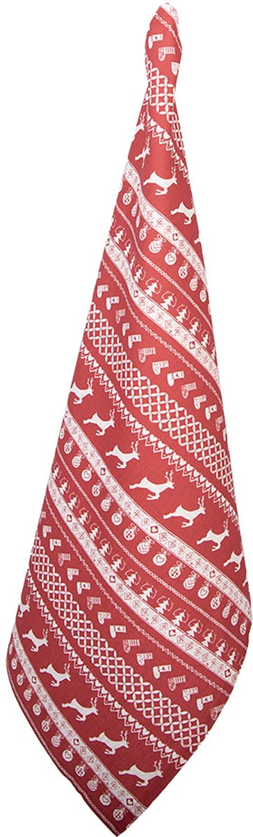 Clayre & Eef Theedoek 50x85 cm Rood Katoen