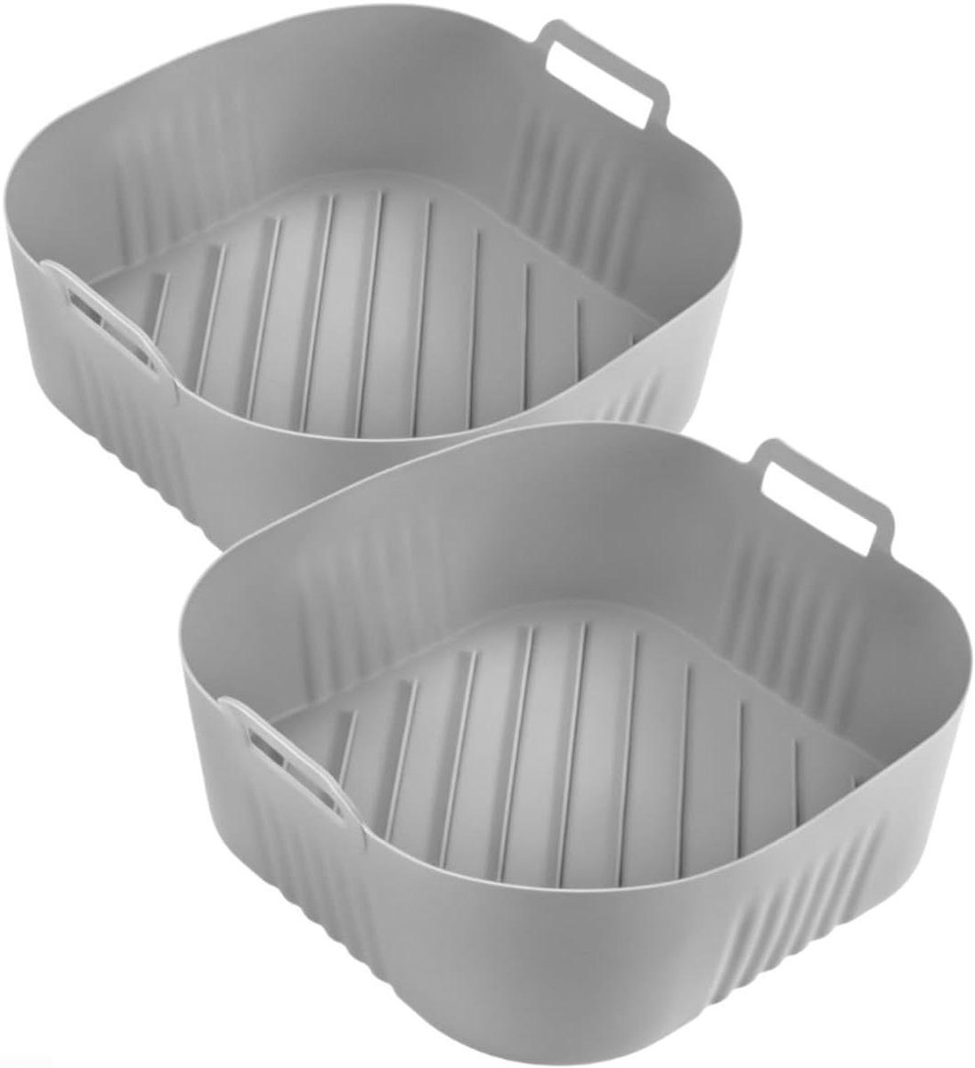 Luchtfriteuse Voering - Bakplaat Accessoire - Gemakkelijk Koken - Verbeterde Luchtstroom - 23 x 23 x 8 cm - Grijs