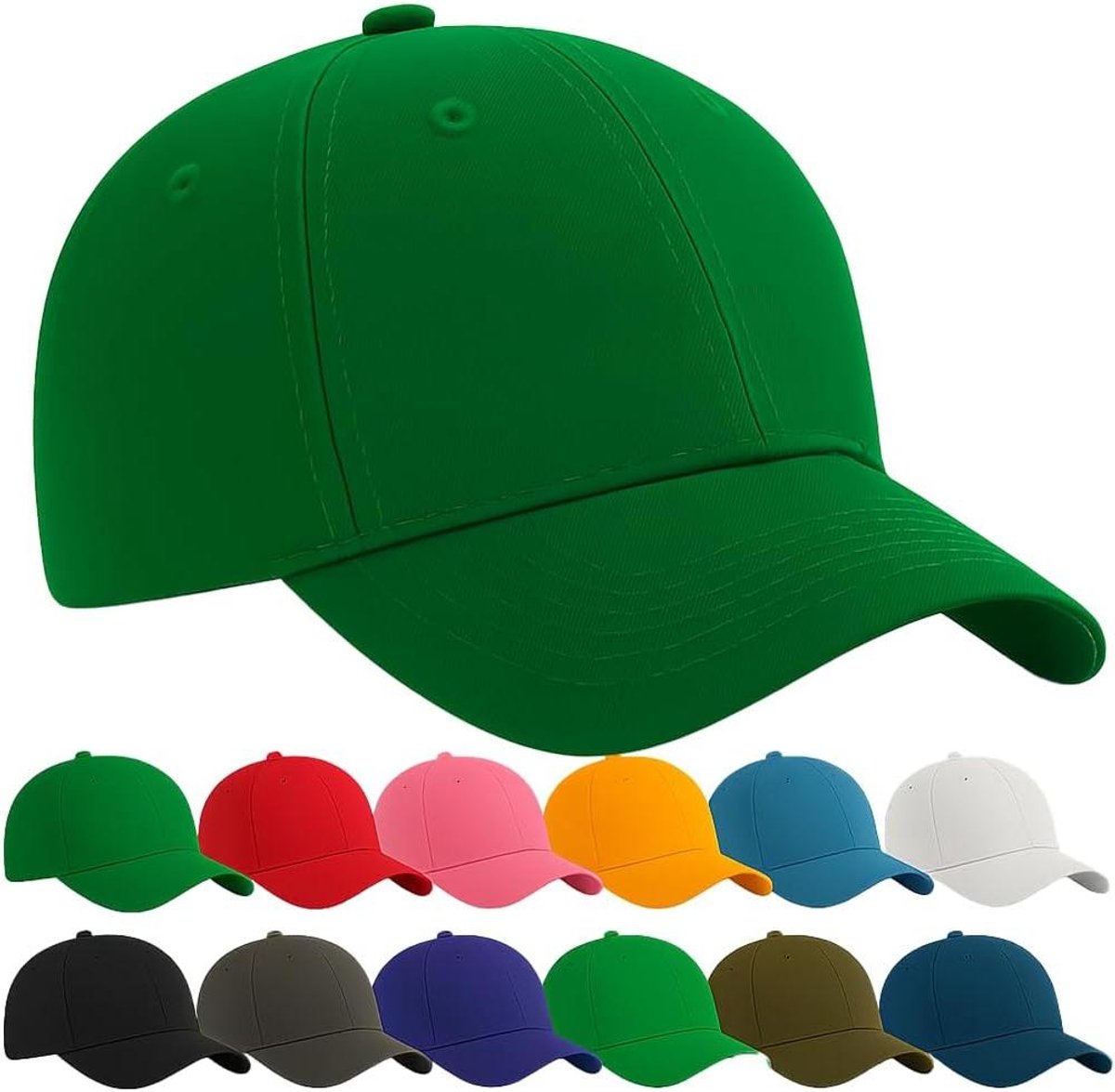 Baseball Cap - Casual Pet - Zonnebescherming - Ademend Katoen - 54-60 cm - Zeegroen