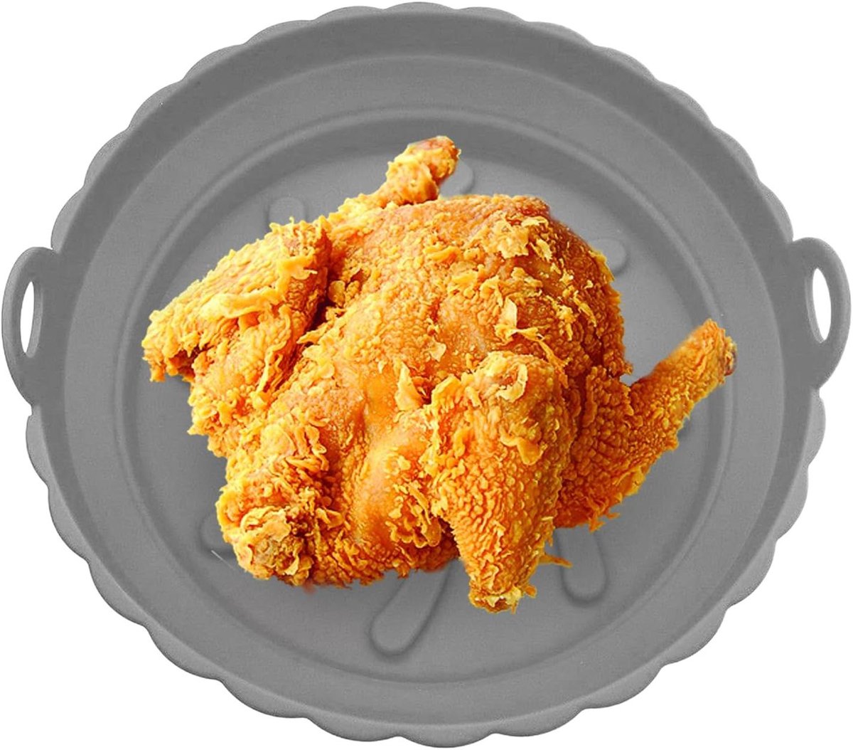 Airfryer Siliconen Mand - Bakvorm - Keuken Koken - Antiaanbaklaag - 21 cm Diameter - Grijs
