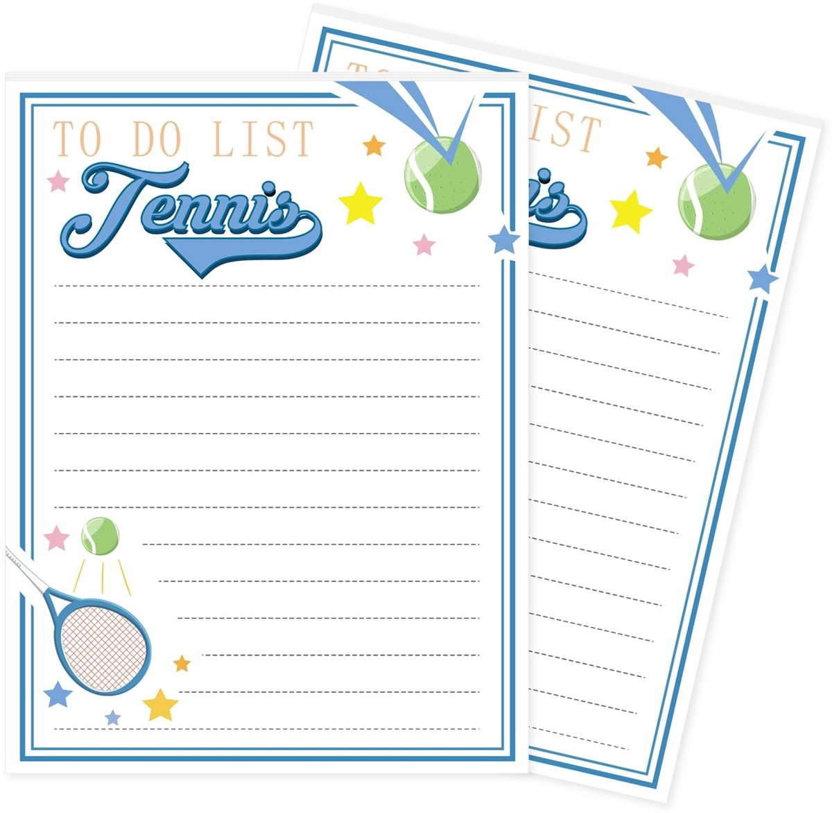 aladdien - Tennis Notepads - To Do Lijst Notitieblokken - Grappige Tennis Cadeaus - 2x Notitieblokken - 14x10.5cm - 100 Pagina's - Perfect voor Tenn...