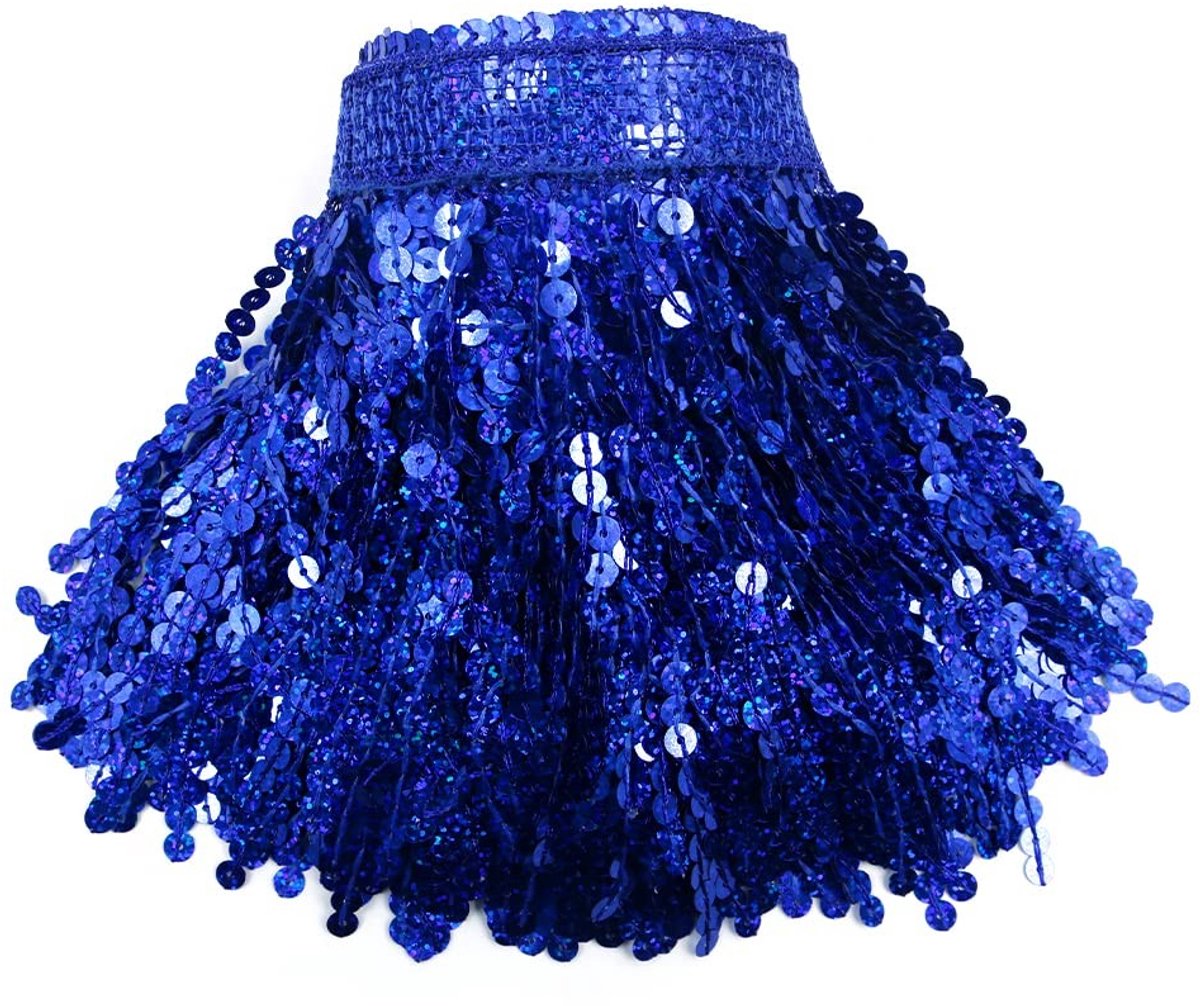 ONF3 - Sequin Tassel - Decoratie voor Danskostuums - Hangende Versiering - Blauwe Kleur - 7mm Pailletten - 16cm x 9m - Geschikt voor Dames - Dec...