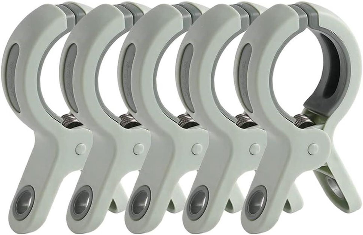 Kledingknijpers - Grote clips - Dingen ophangen - Anti-slip ontwerp - 5 stuks - Groen
