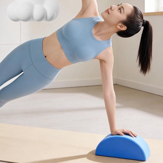 Yogablokken Set - Pilates Hulpmiddel - Balans Training - Hoge Dichtheid Schuim - 25 x 13 x 8 cm - Blauw — afbeelding 5