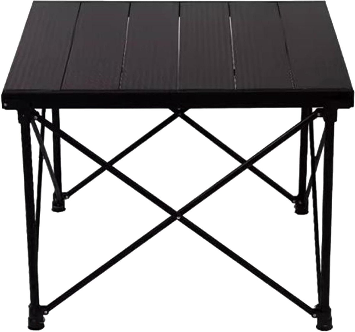 Kampeertafel Aluminium - Opvouwbare Tafel - Picknick Buiten - In Hoogte Verstelbaar - 70 x 65 cm - Zwart