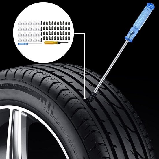Band Reparatie Set - Rubberen Schroeven - Onderweg Repareren - Sterke Afdichting - 2 Maten - Blauw — afbeelding 2