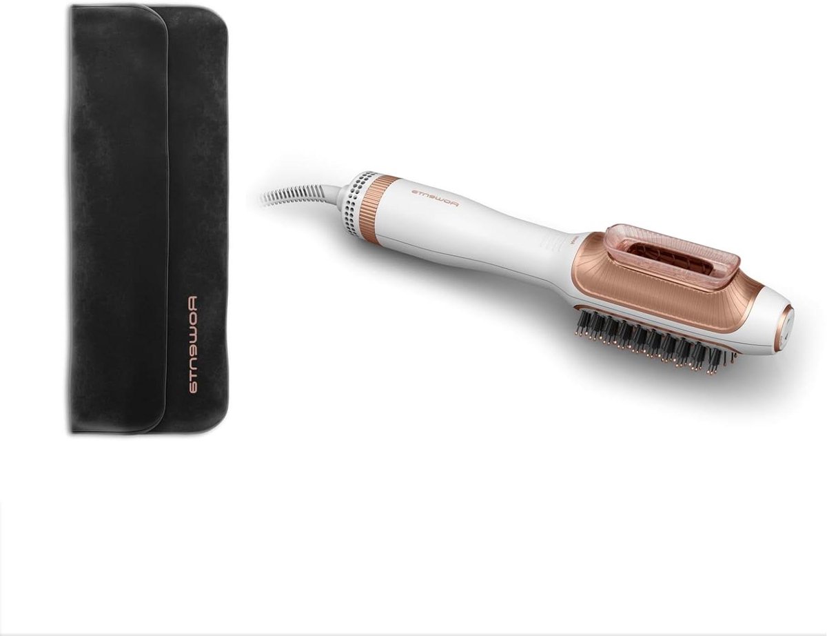 Haardroger Heteluchtborstel - 2-in-1 Styling Tool - Snel Haar Drogen - Omkeerbare Functie - 36 cm - Zwart