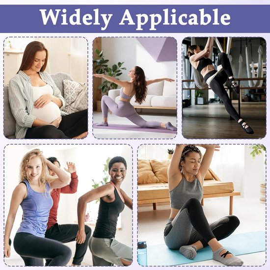 Yoga Sokken - Pilates Sokken - Dans en Fitness - Antislip Bandjes - One Size - Meerdere Kleuren — afbeelding 2