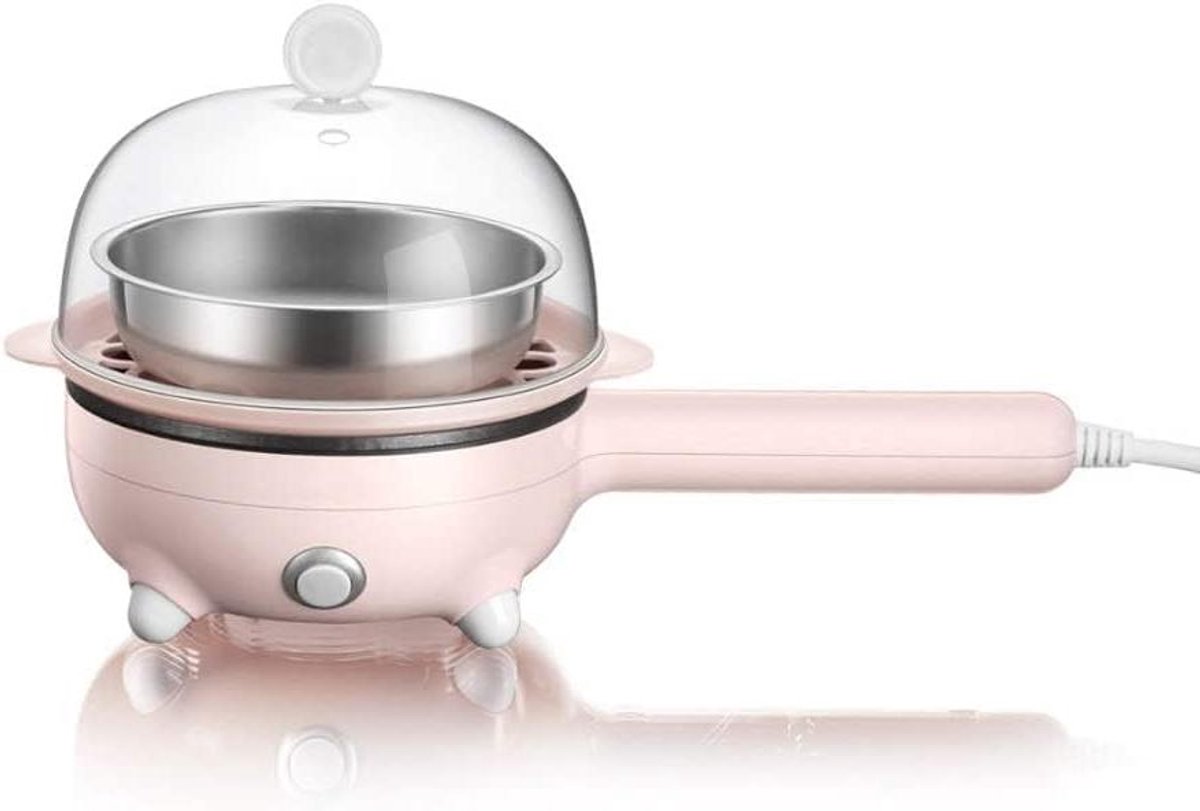 Elektrische stoompan - Mini keukenpan - Ontbijt maken - Anti-aanbaklaag - 15.4 cm pan - Wit