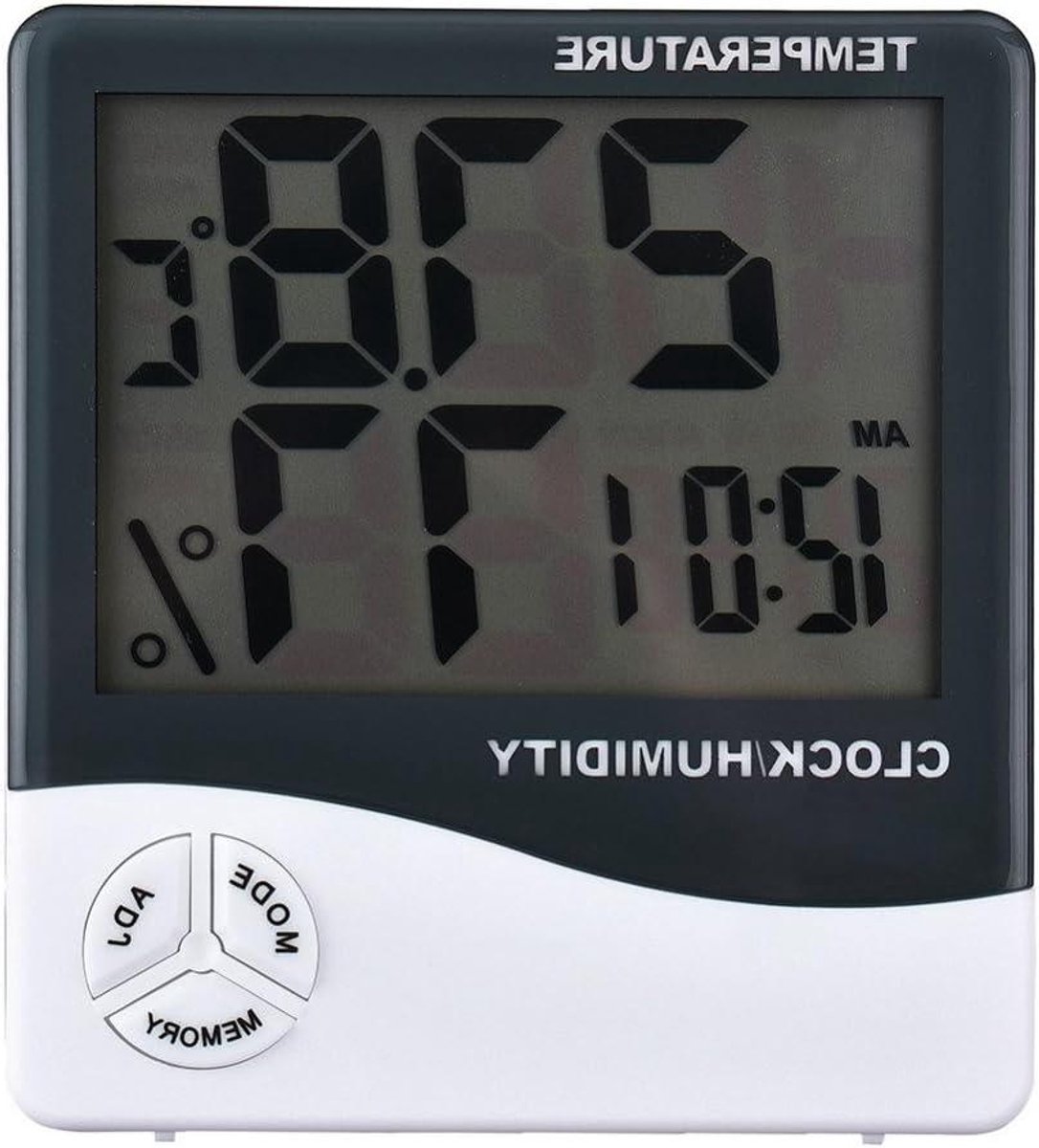 Digitale Klok - Weerstation Alarm - Kamertemperatuur Meten - LCD Display - 11x10x2 cm - Diverse Kleuren