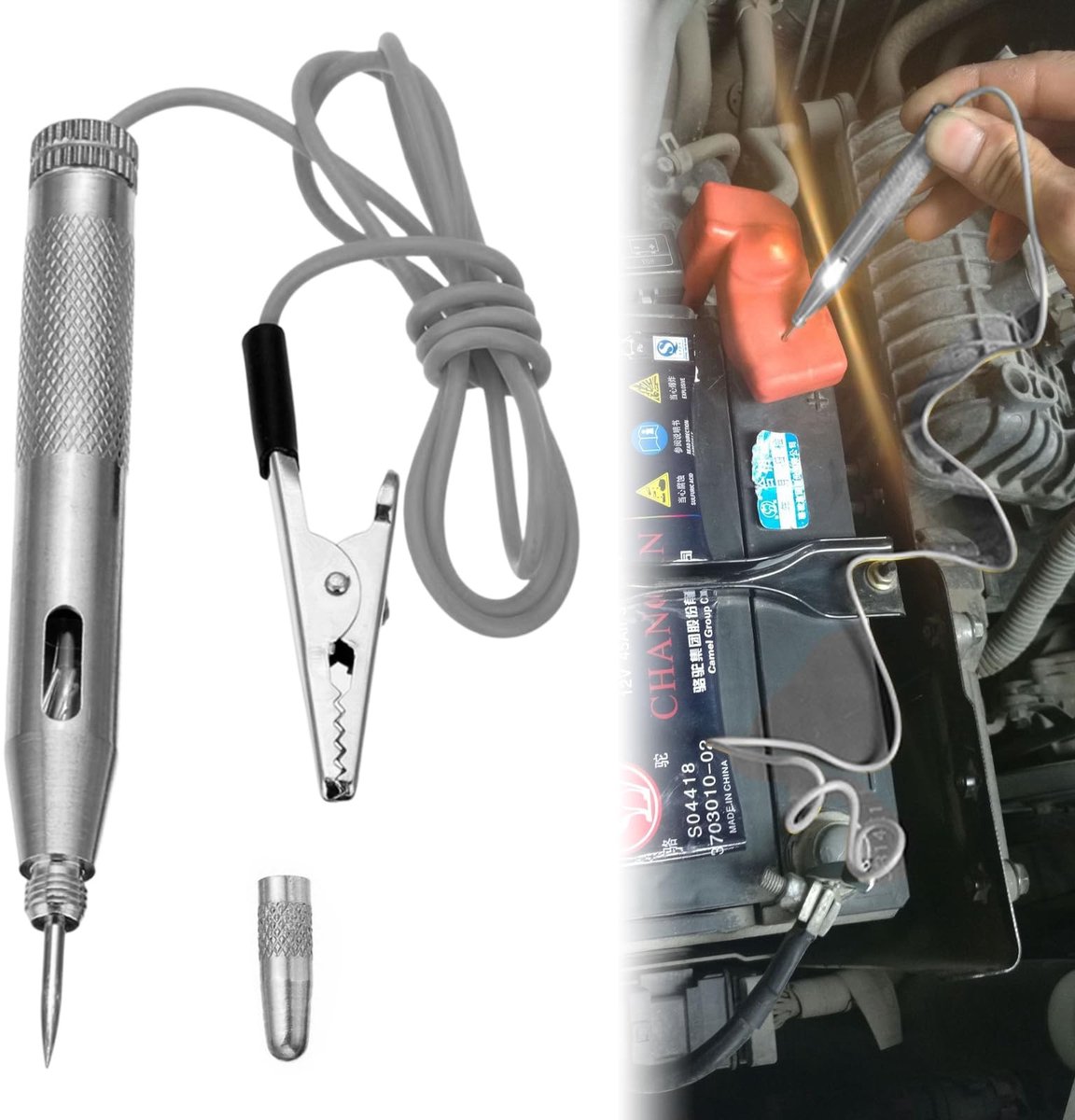 aladdien - Circulatiecircuittester - Spanningszoeker - Veilig en comfortabel in gebruik - Compact formaat - Detecteert 6 V, 12 V, 24 V - Geschikt vo..
