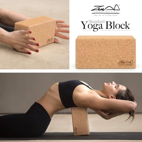 Yogablok van Kurk - Premium 100% Natuurlijke Ondersteuning voor Yoga en Pilates - Antislip en Milieuvriendelijk — afbeelding 4